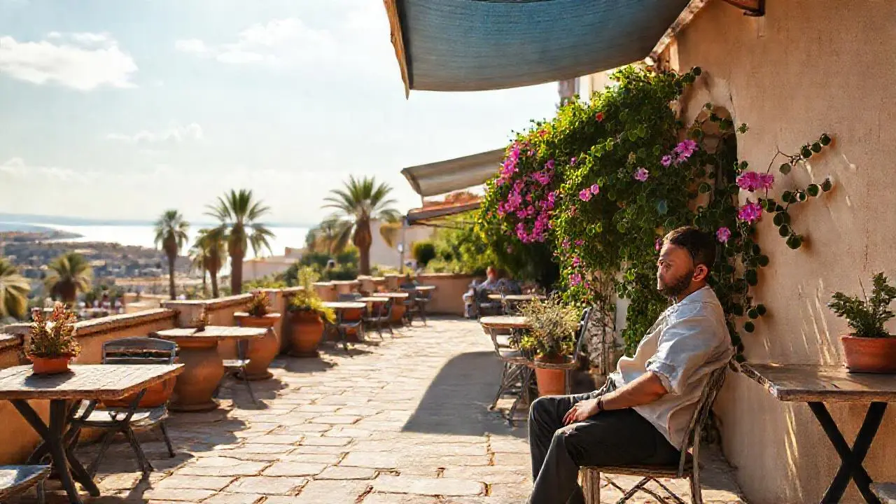 Paz mediterránea bajo el sol cálido