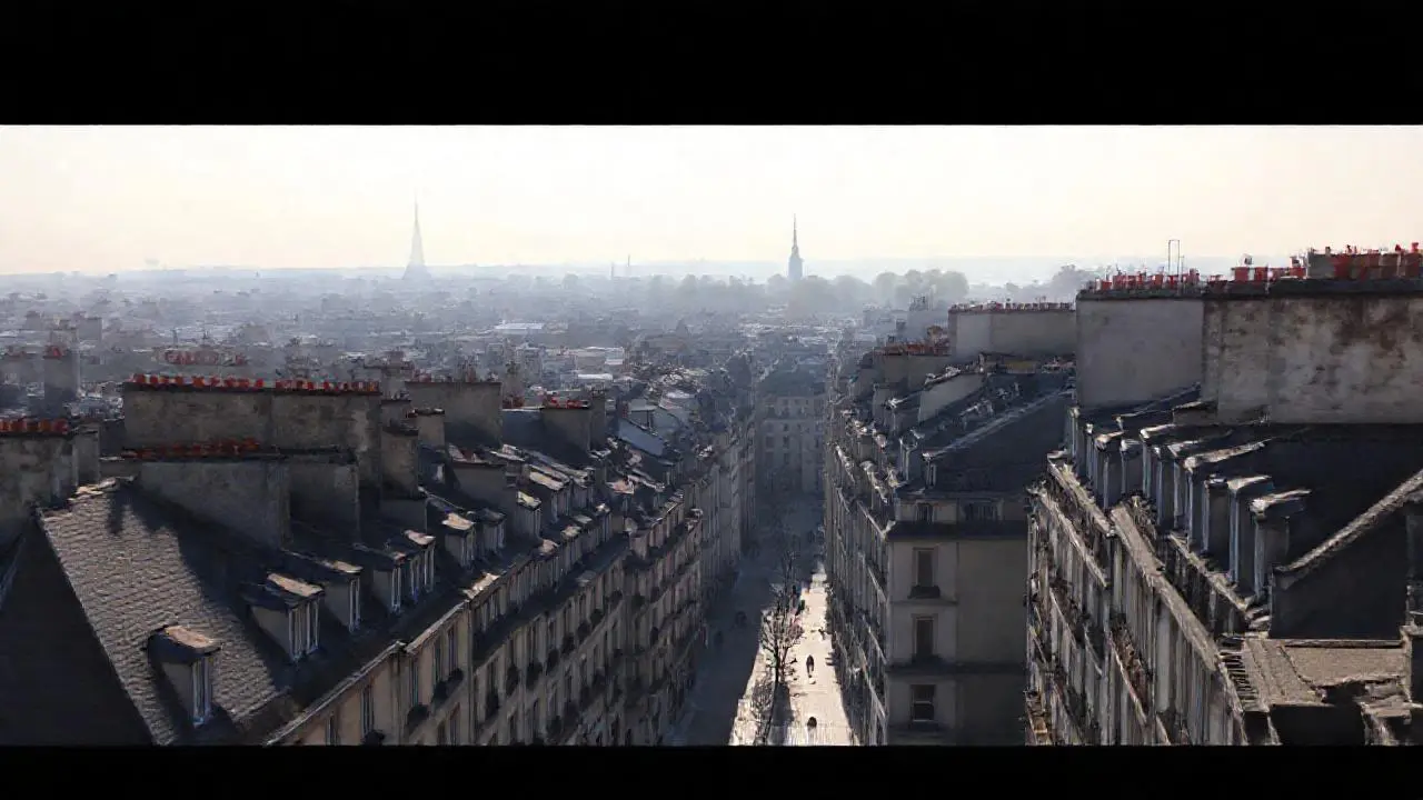 París, una vista urbana tranquila y difusa