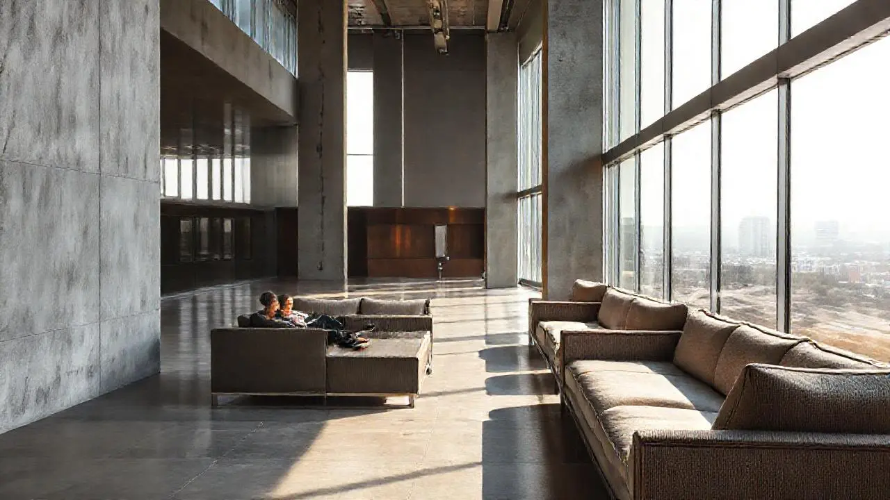 Espacio sereno, luz suave y vistas urbanas