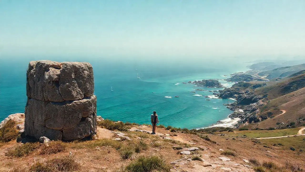 Paisaje costero amplio, sereno y natural