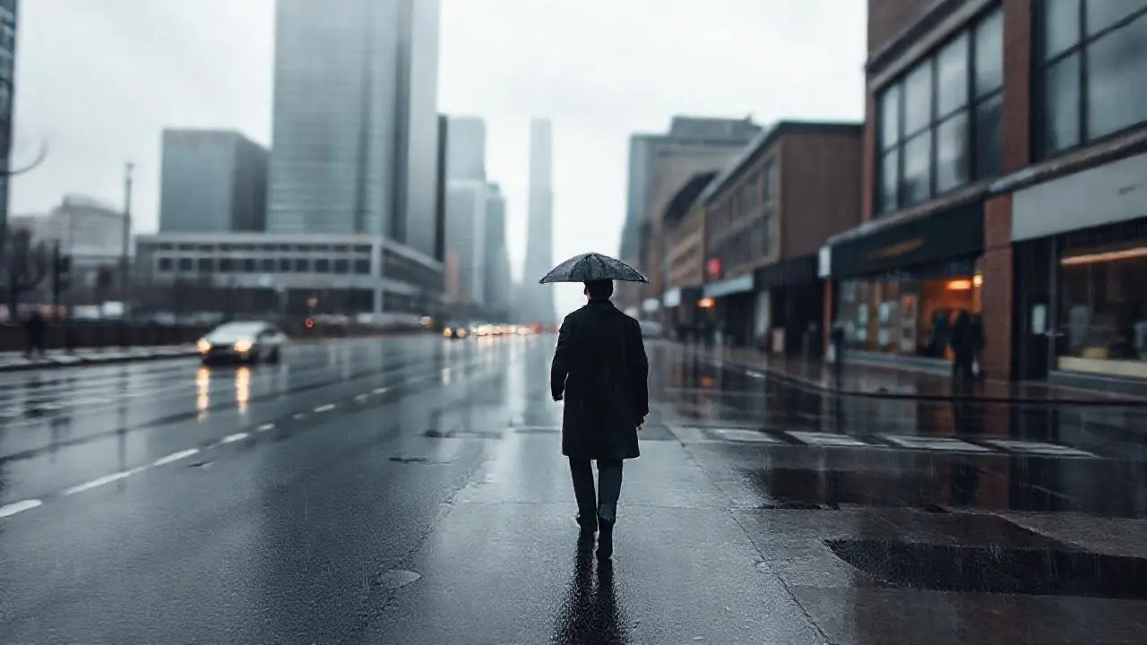 Ciudad lluviosa, melancólica y difusa