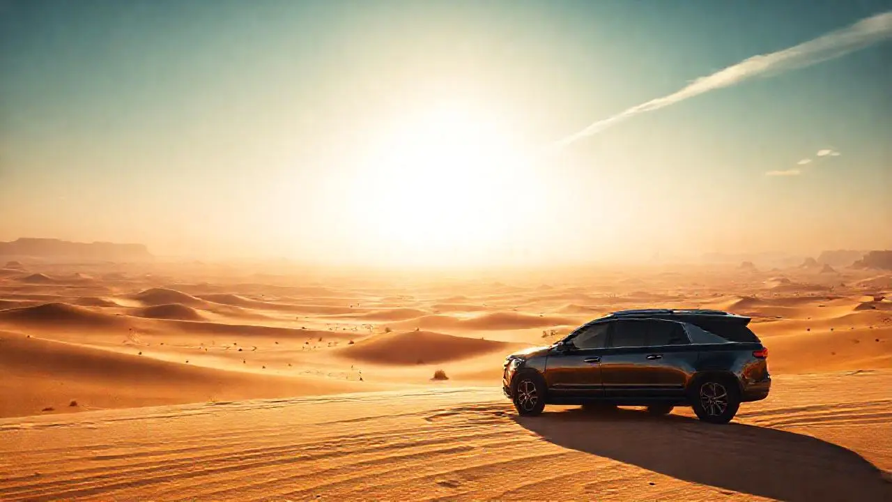 Desierto vasto, lujo y horizonte distante