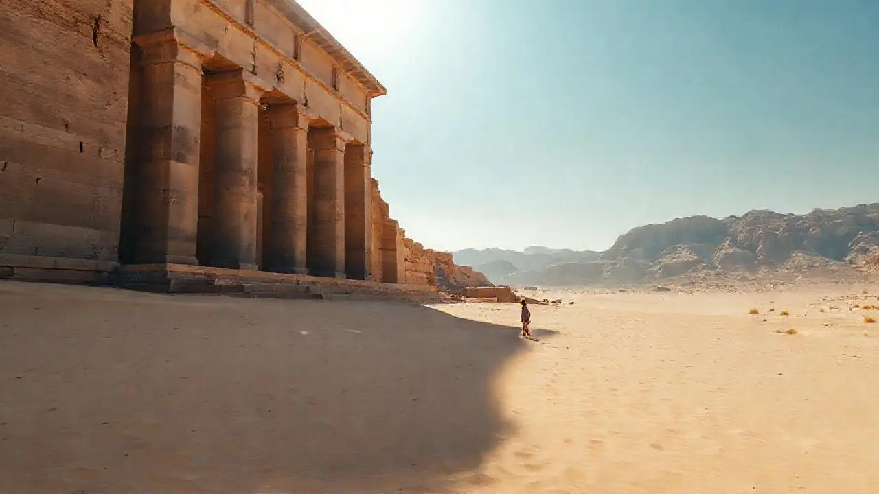 Un templo antiguo domina el paisaje árido