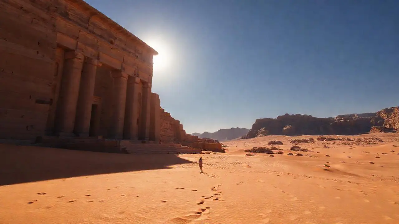 Un templo antiguo domina el árido paisaje