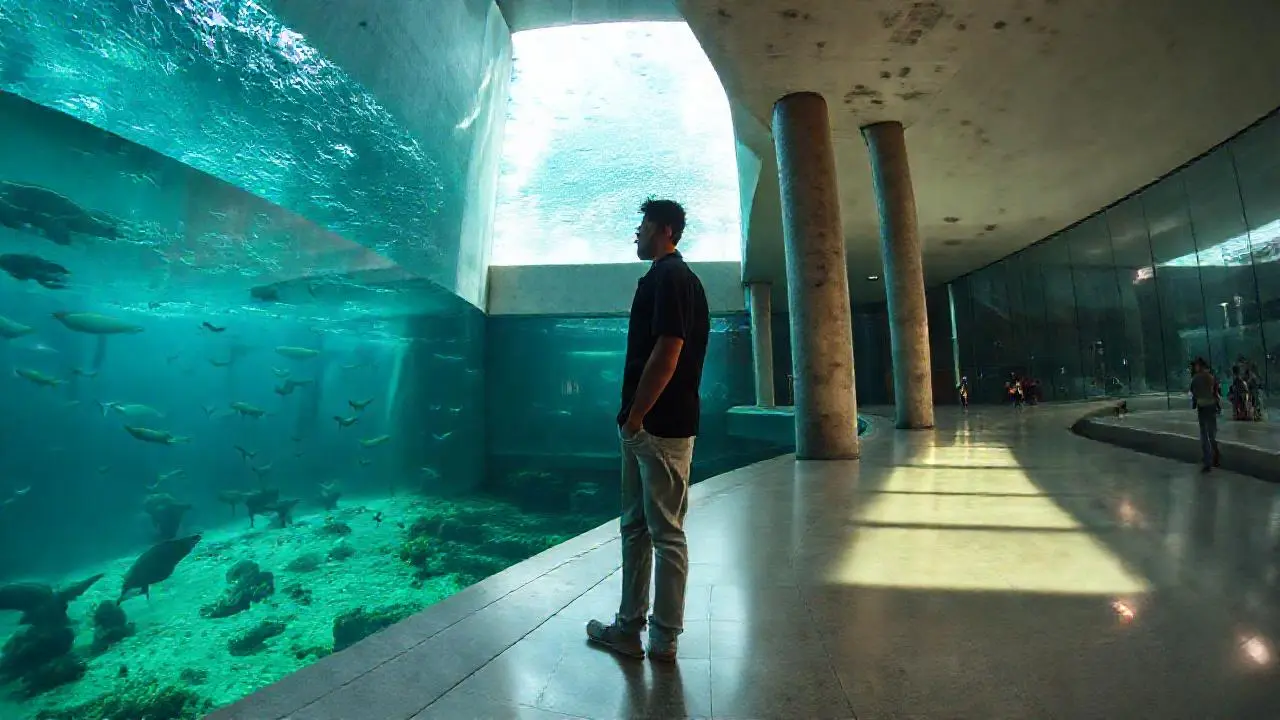 Espacio acuático amplio, sereno y luminoso