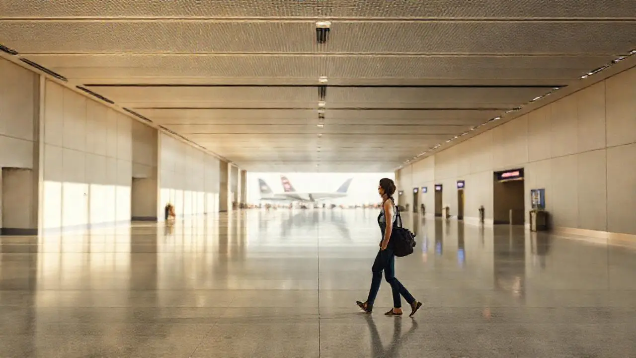 Calma espacial en un aeropuerto moderno