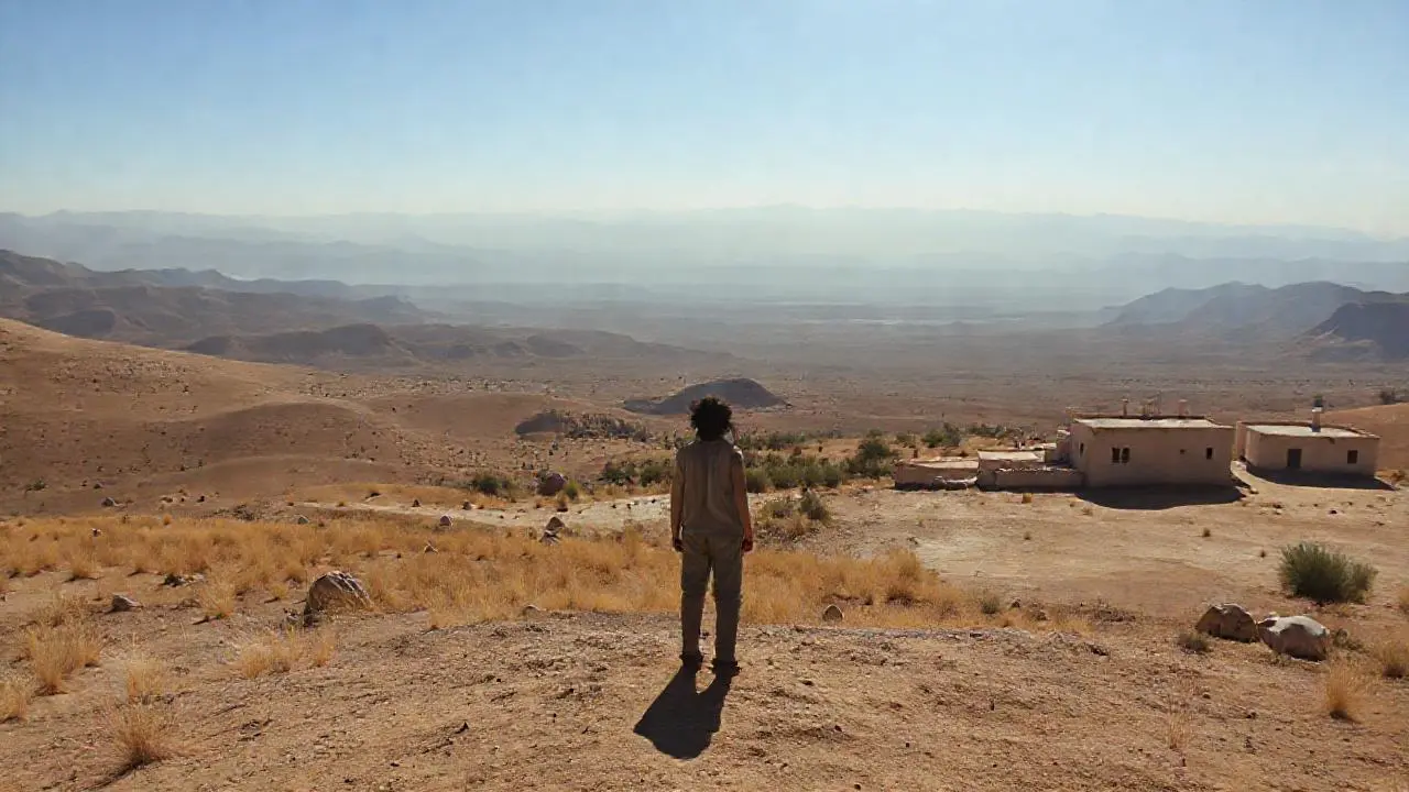 Paisaje árido, vasto y silencioso