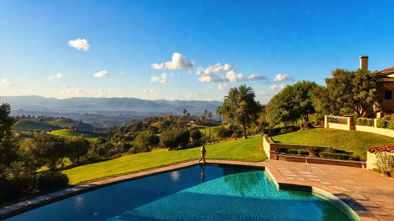 Paz serena en un paisaje soleado