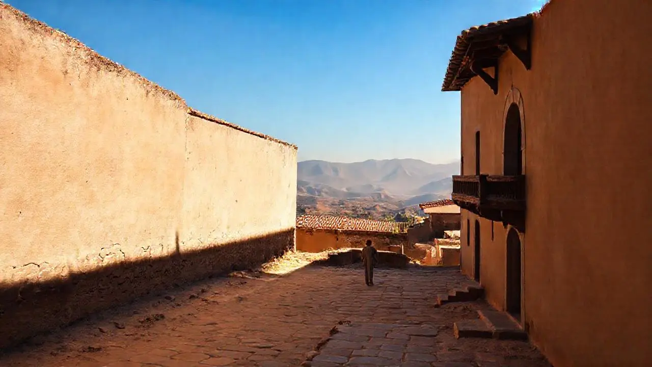 Paisaje antiguo, tranquilo y soleado