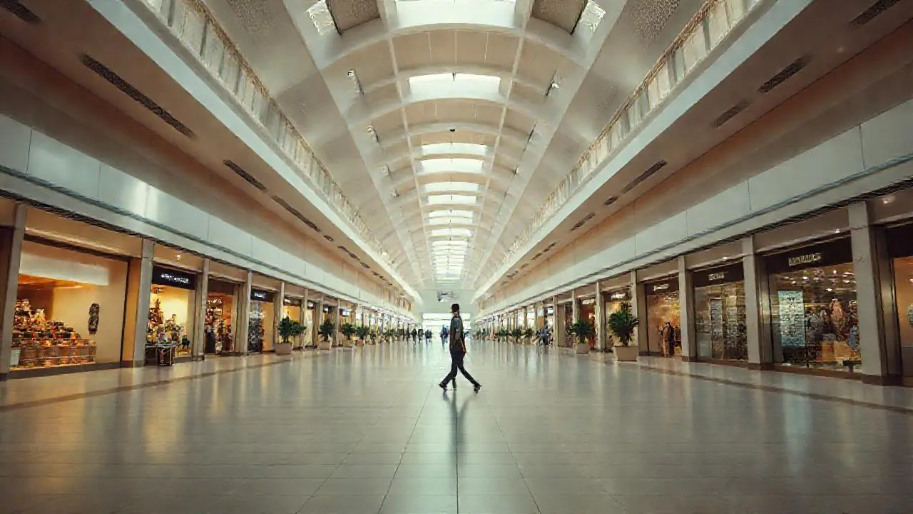 Amplio espacio comercial con luz cálida
