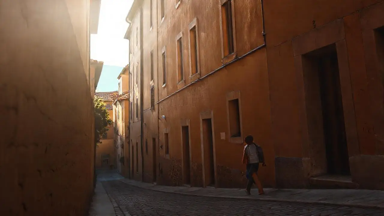 Tranquila escena urbana, llena de historia