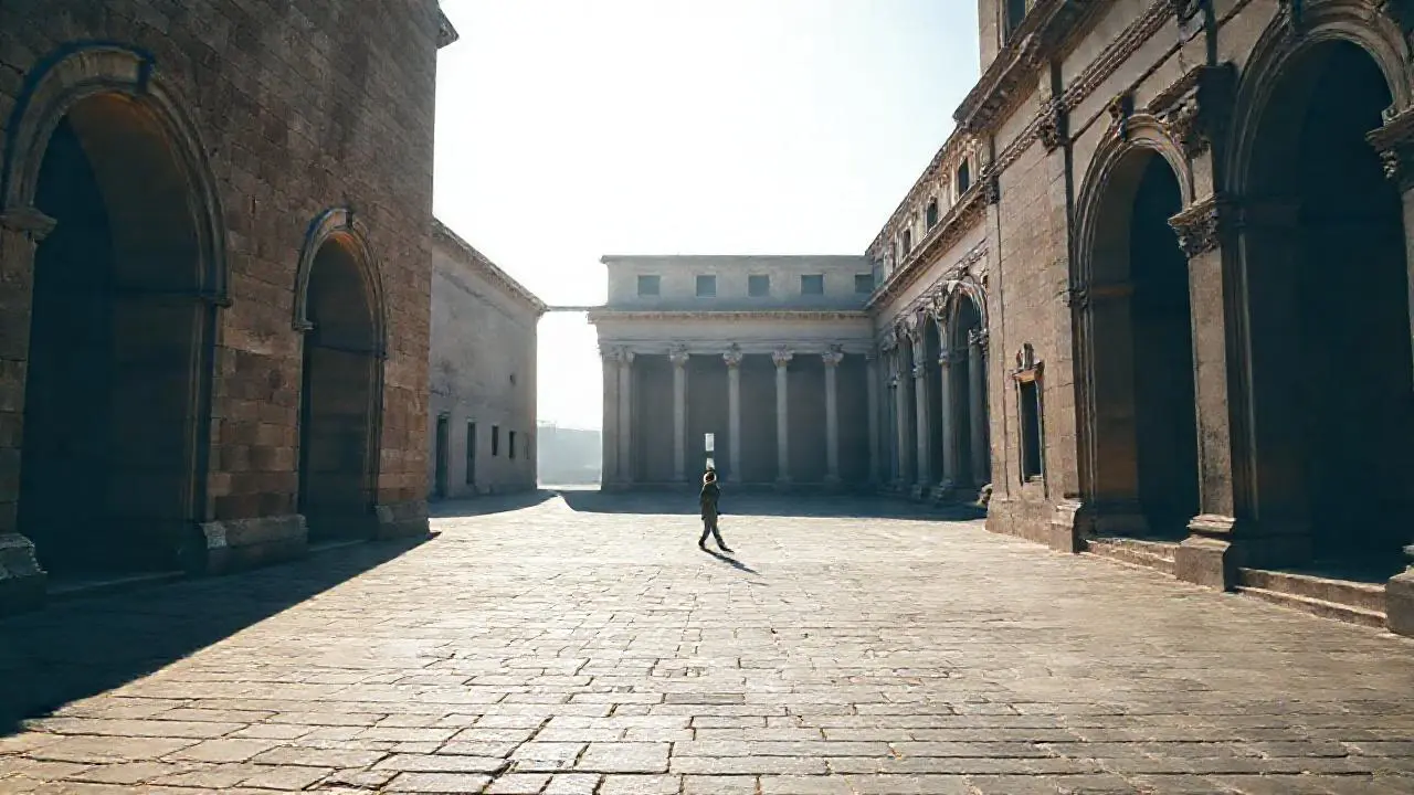 Arquitectura antigua, serena y llena de luz
