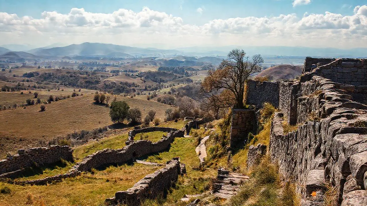 Paisaje antiguo, tranquilo y expansivo