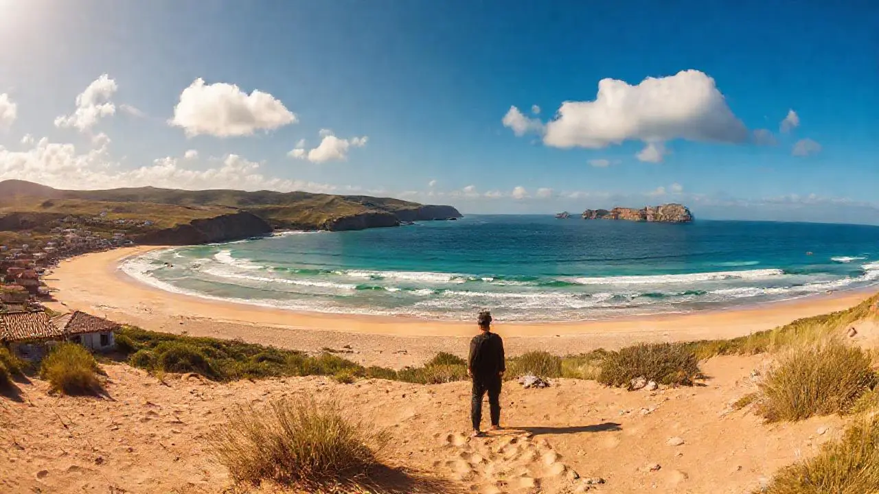 Paz serena en un paisaje costero