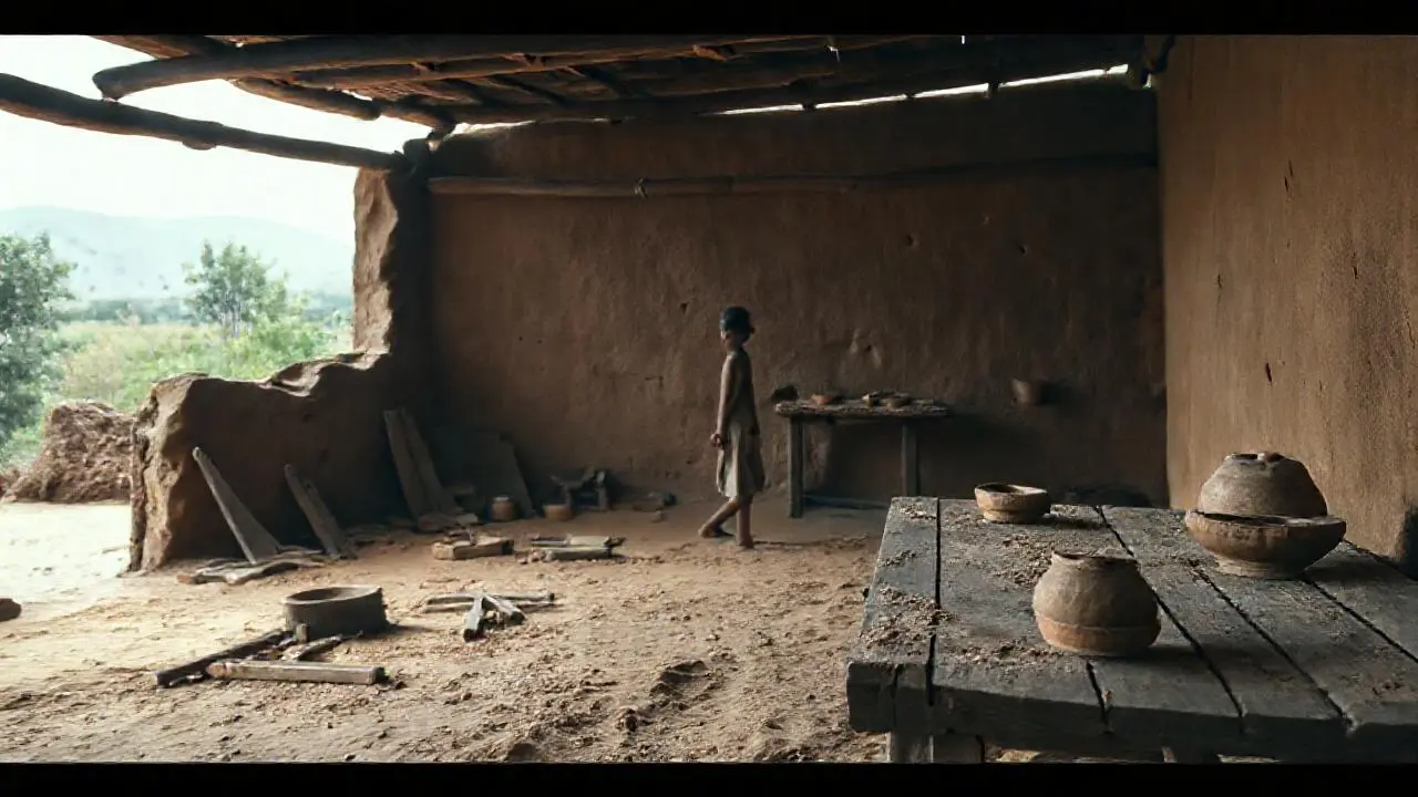 Escena rural, artesanal y silenciosa