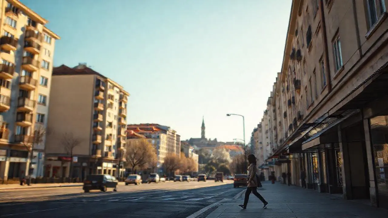 Ciudad urbana, luminosa y tranquila