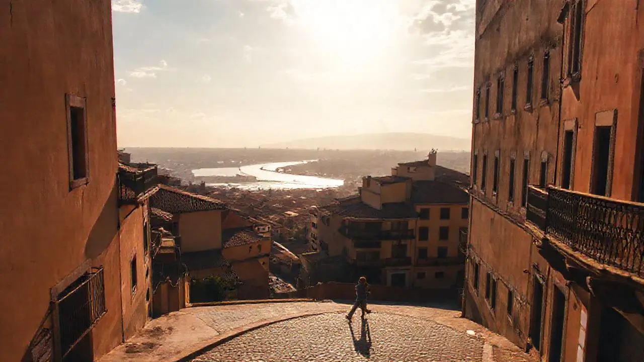 Calma urbana, luz y espacio evocan serenidad