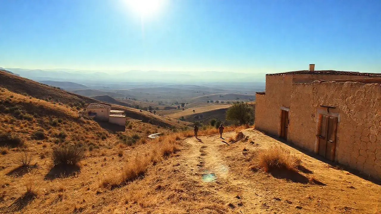 Paisaje rural árido, sereno y vasto