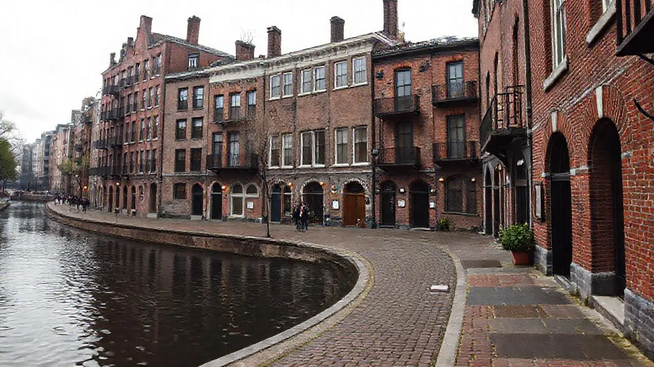 Calle antigua, atmósfera tranquila y difusa