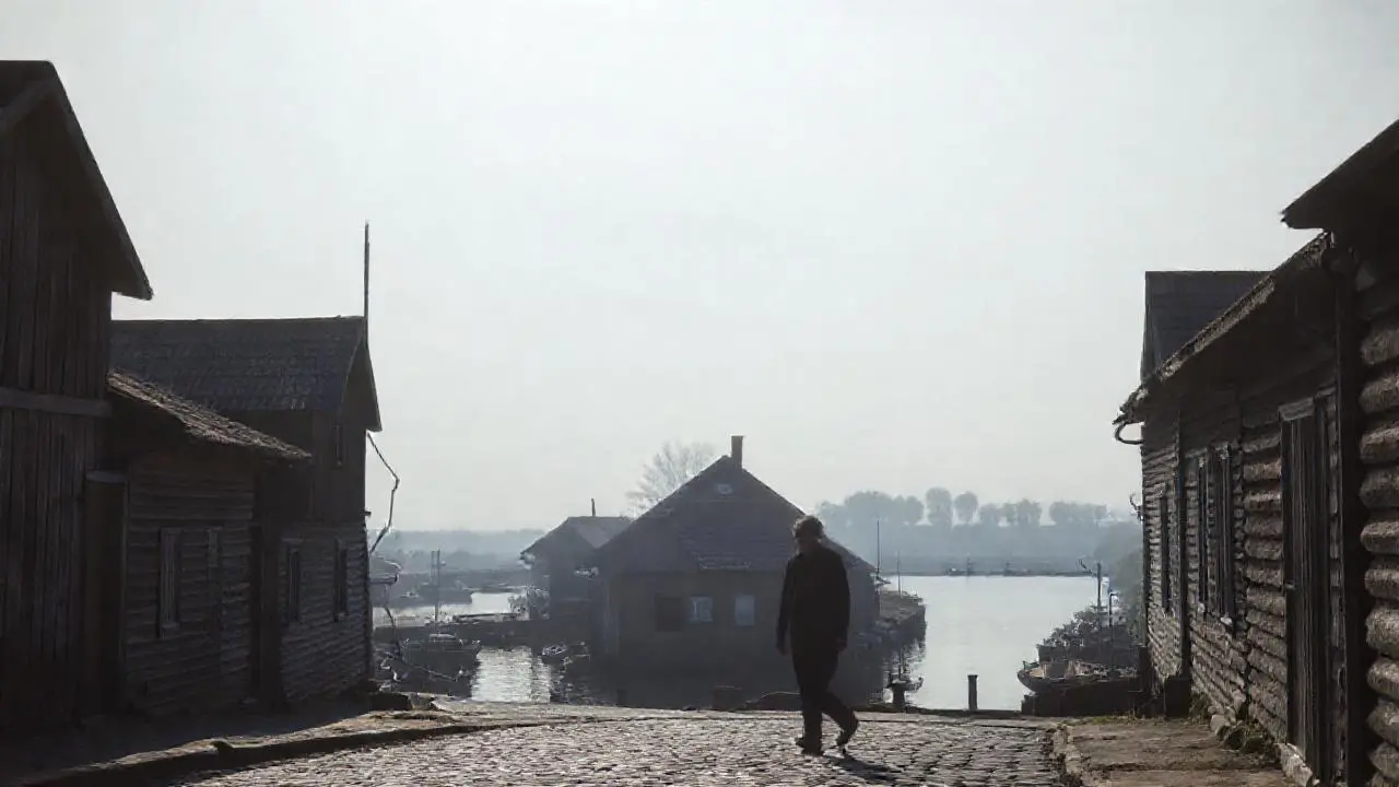 Paz rural bajo luz suave y brumosa