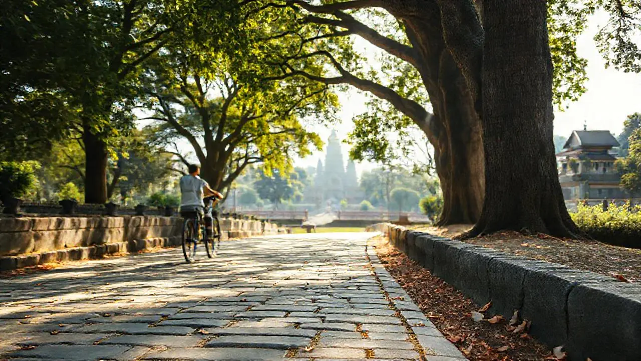 Camino antiguo, tranquilo y soleado