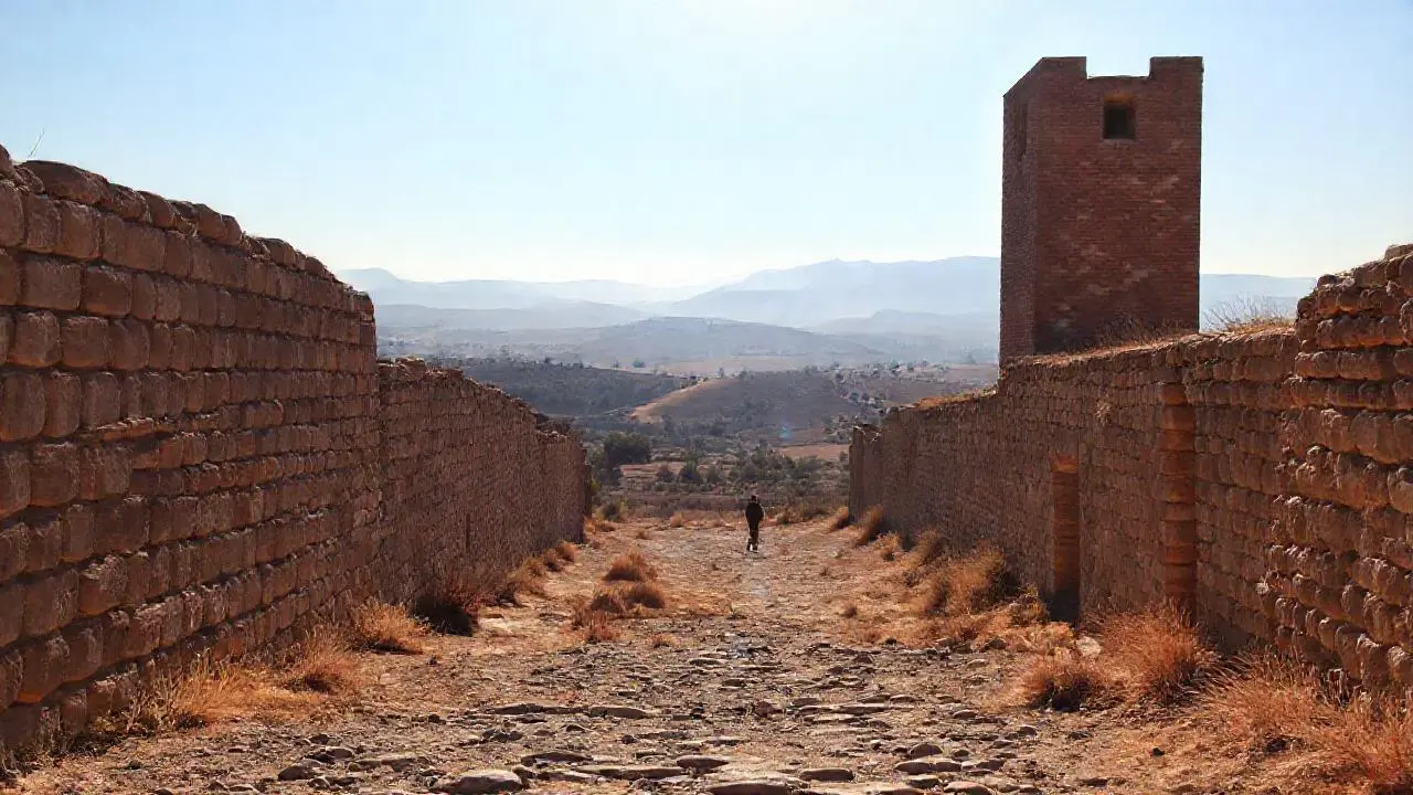 Antigua solidez en paisaje sereno y vasto