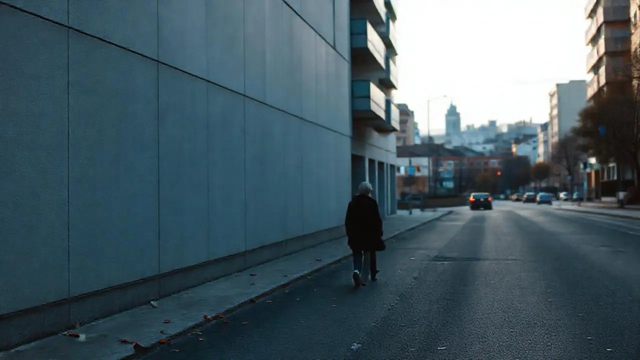 Escena urbana serena, sutil y realista