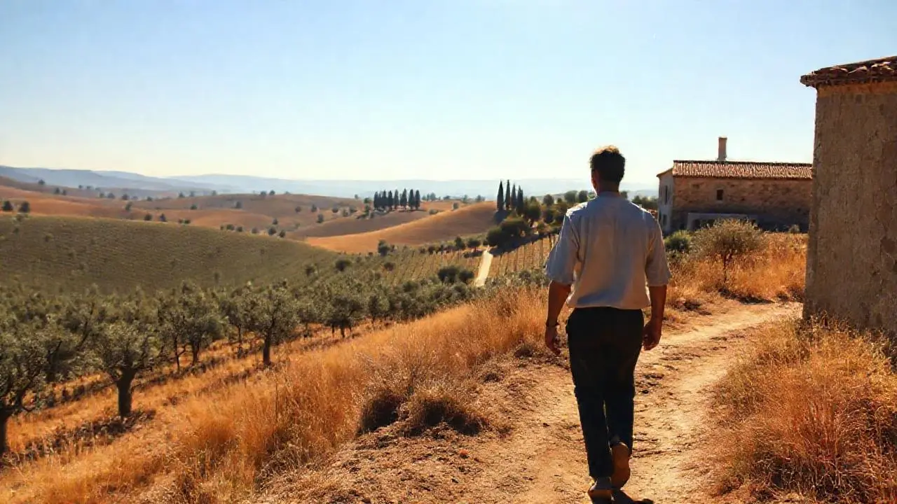 Paisaje rural sereno y cálido