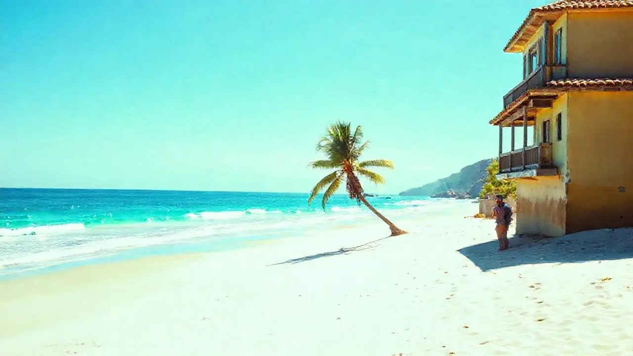 Playa soleada, ambiente relajado y amplio