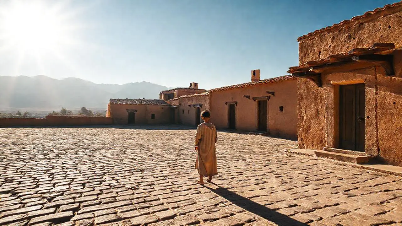 Paz antigua bajo luz cálida y vasta