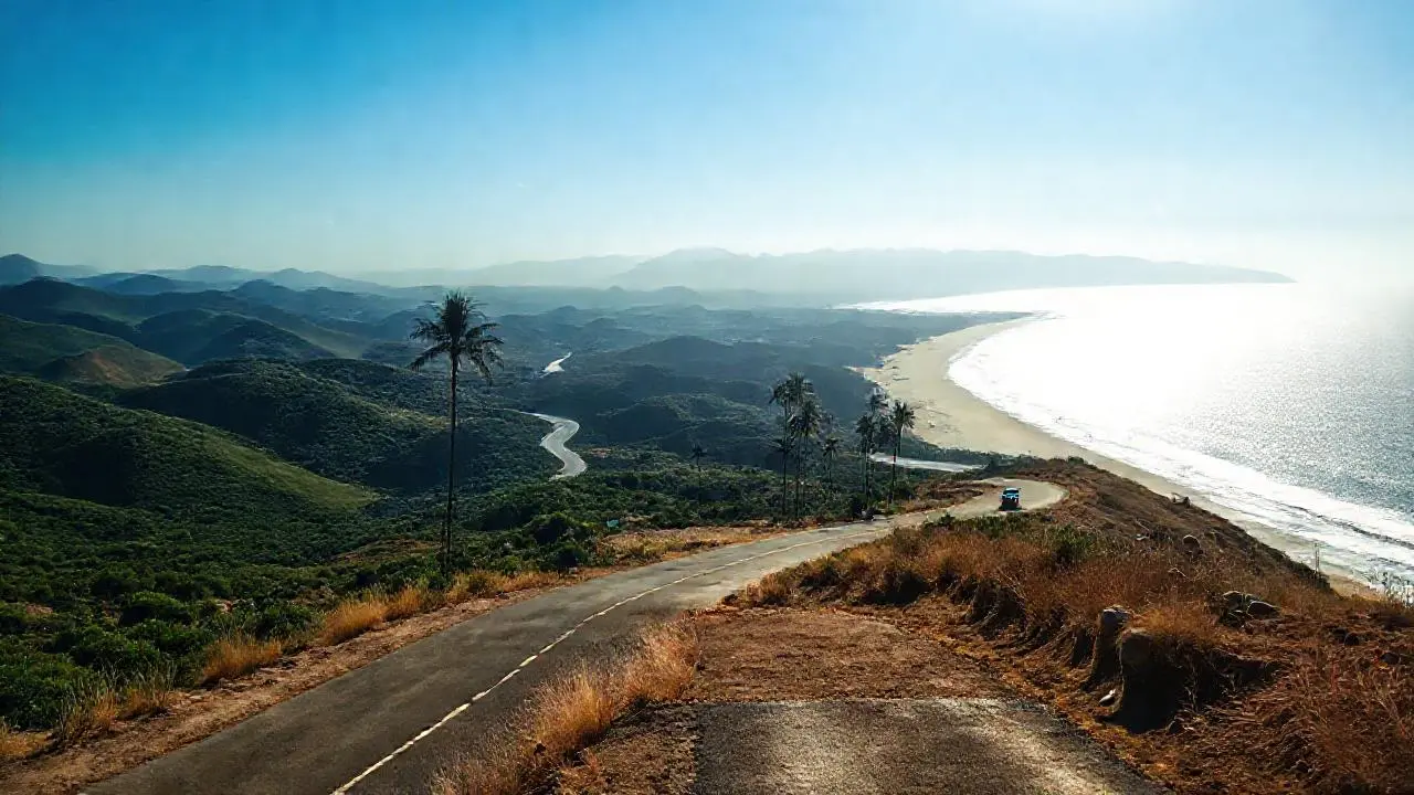 Paisaje costero amplio y sereno