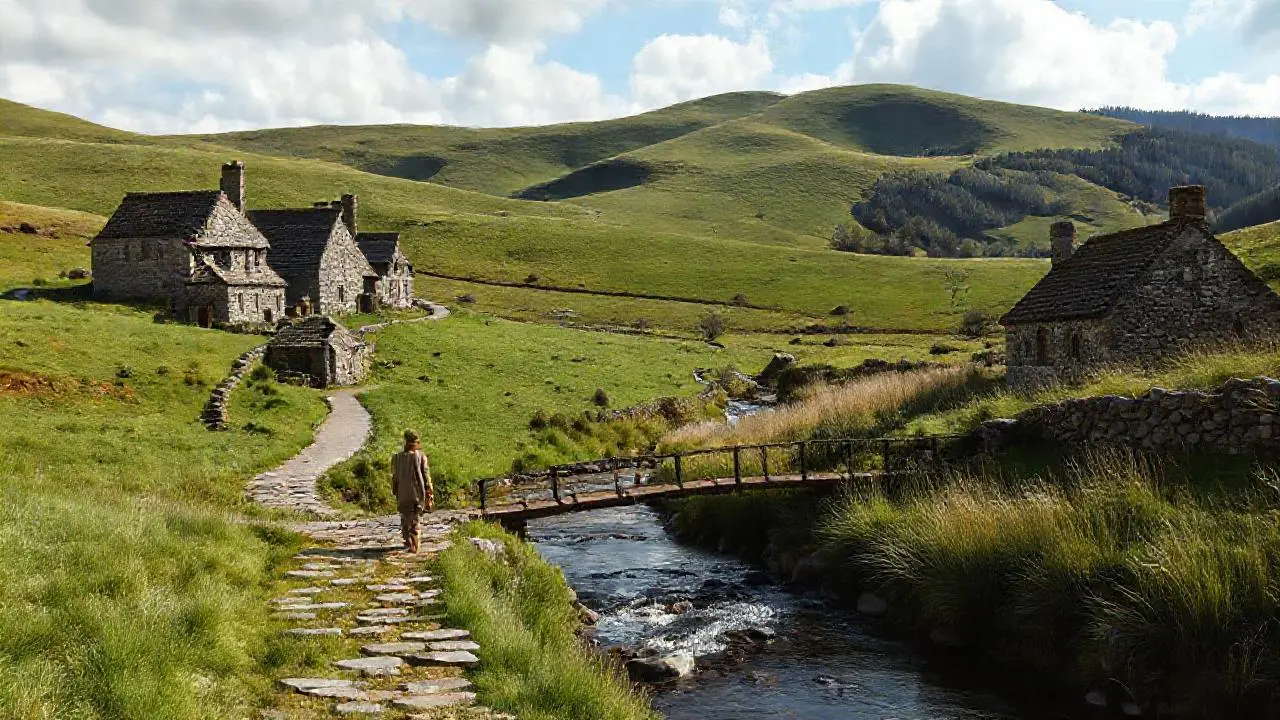 Paz rural, luz suave y espacio sereno