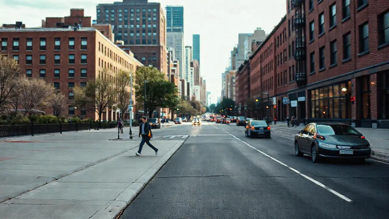 Ciudad urbana, luz suave y ambiente natural