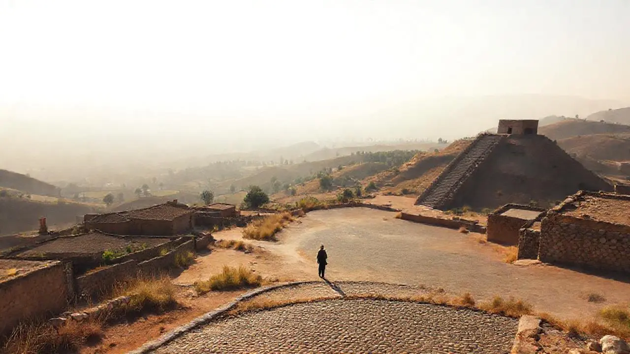 Paisaje rural antiguo, tranquilo y soleado