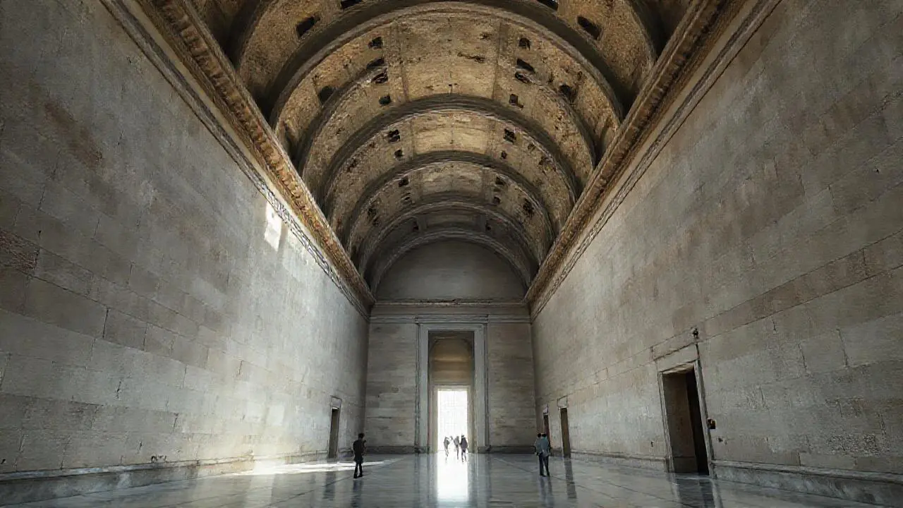 Espacio antiguo, sereno y ligeramente difuso