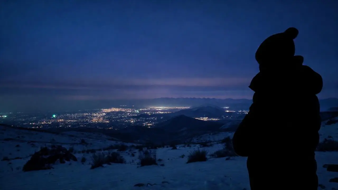 Paisaje invernal quieto, vasto y silencioso