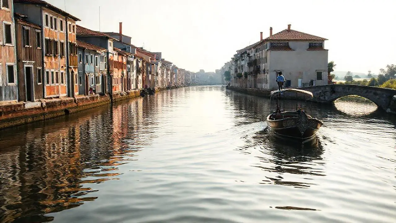 Paz y belleza en un tranquilo canal