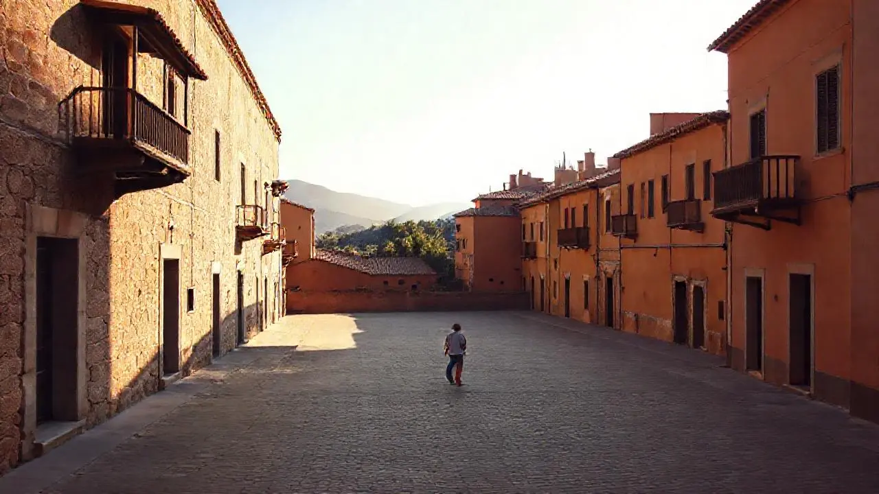 Pueblo antiguo, tranquilo y lleno de luz