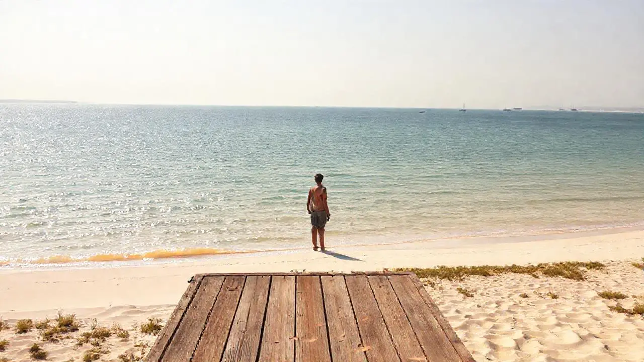 Paz serena en una playa soleada
