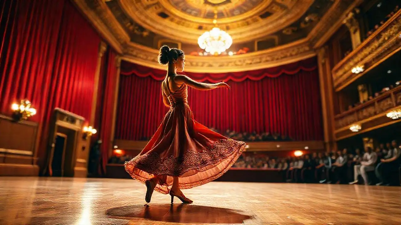 Danza elegante en un teatro imponente