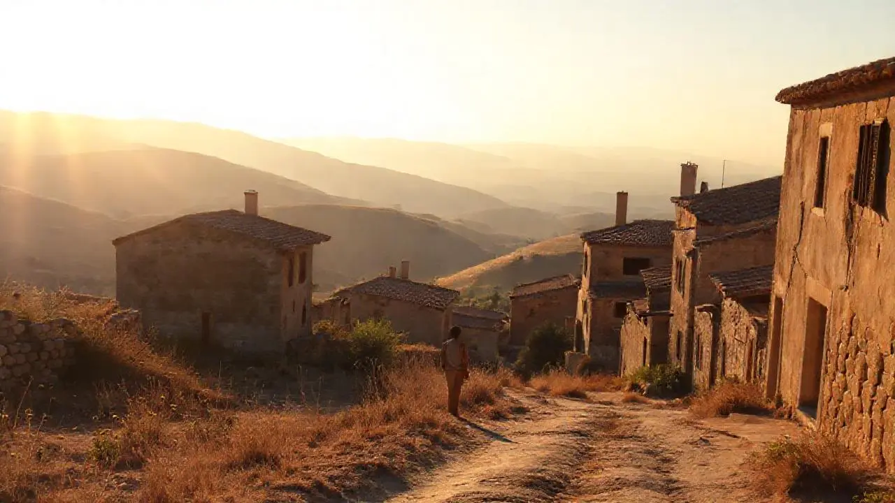 Paz rural bajo luz cálida y suave