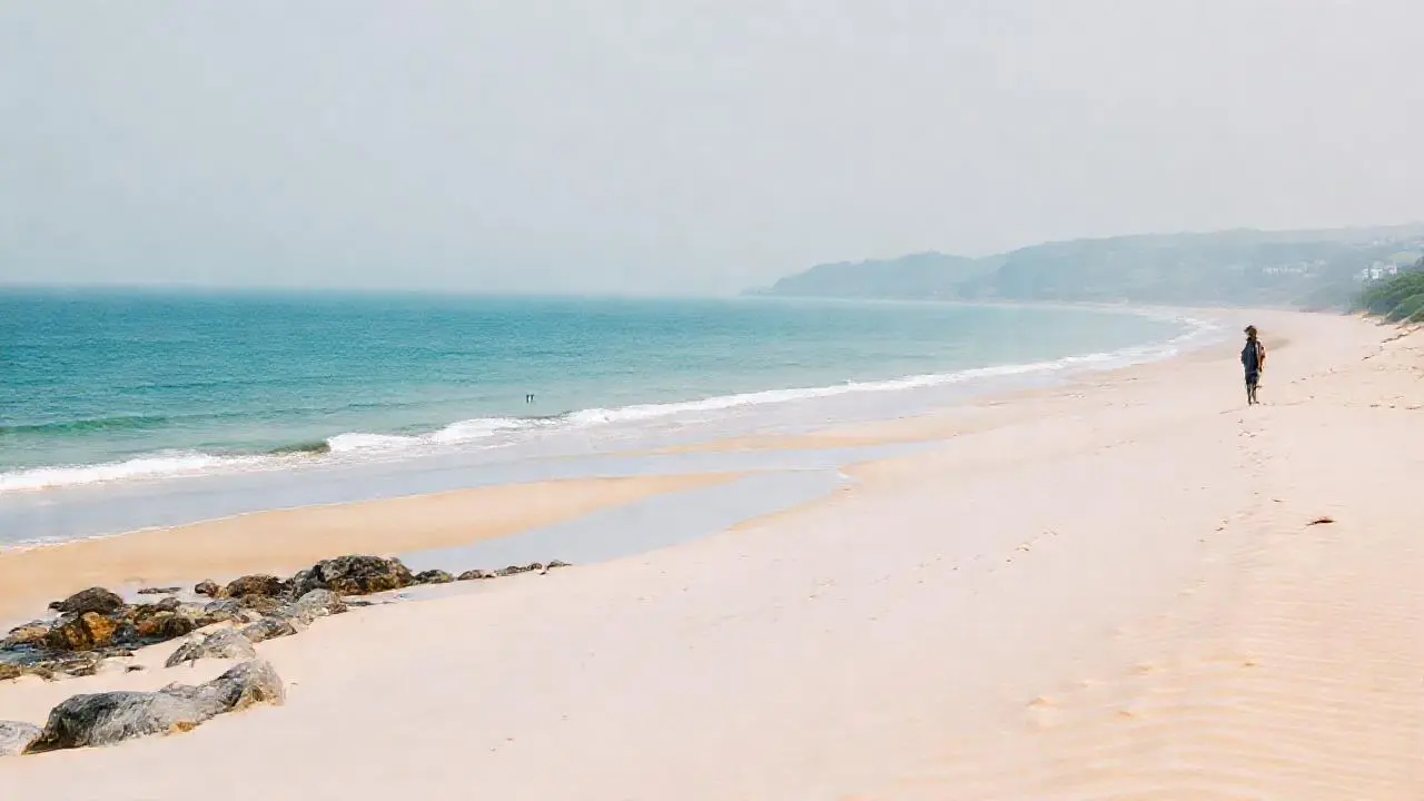 Paz serena en un paisaje costero amplio