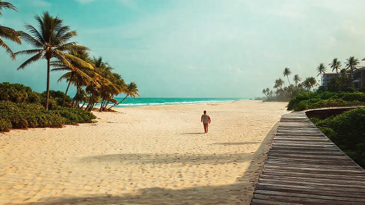 Playa tropical, calma y serenidad visual