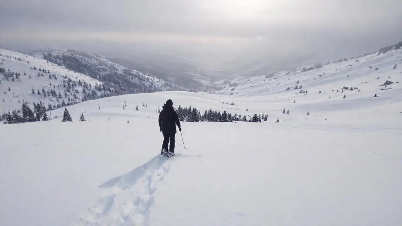 Un paisaje invernal, amplio y sereno