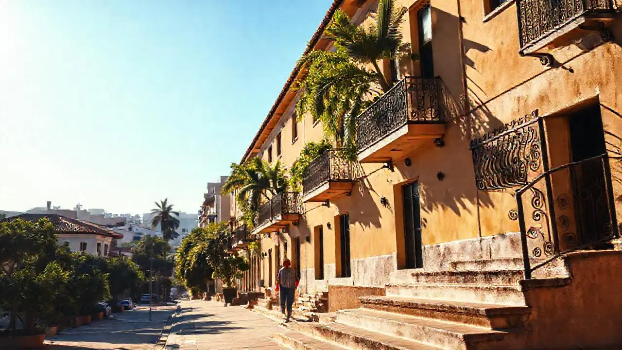 Tranquila arquitectura urbana bañada por la luz