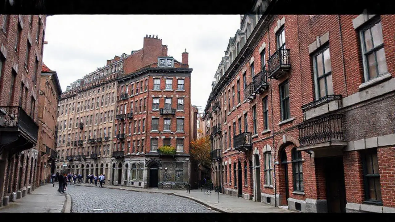 Calle histórica con arquitectura y luz suave