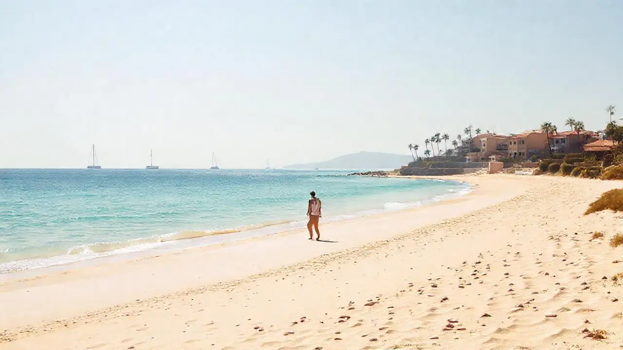 Paz serena en una costa soleada