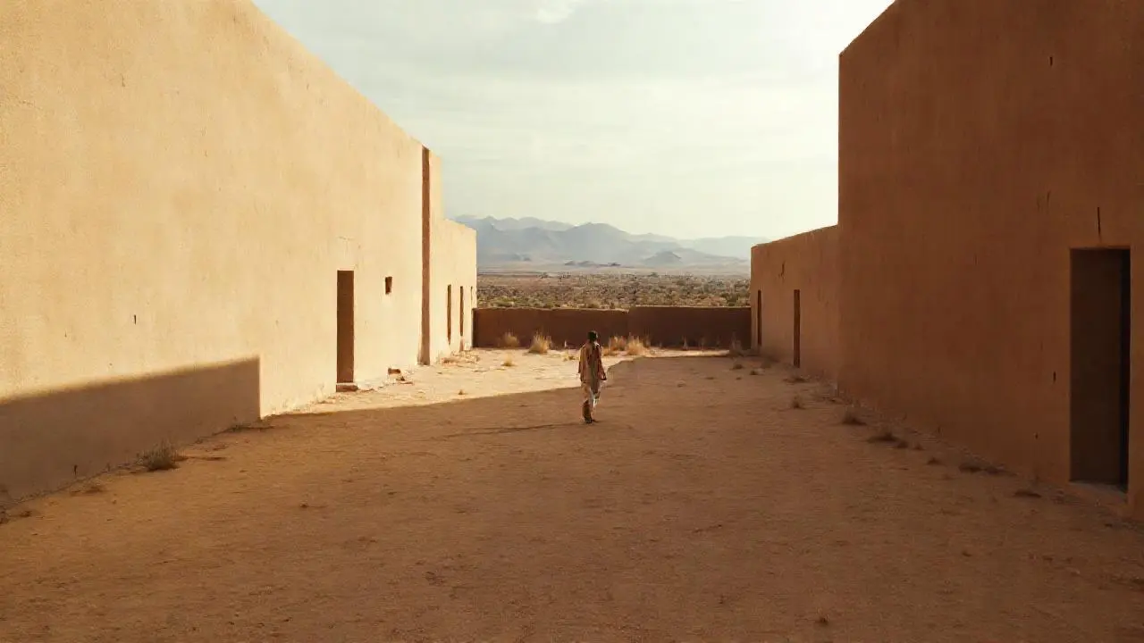 Paisaje desértico vasto, tranquilo y cálido