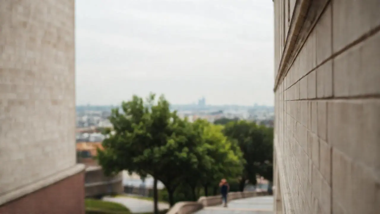 Edificio urbano, día nublado, ambiente sereno