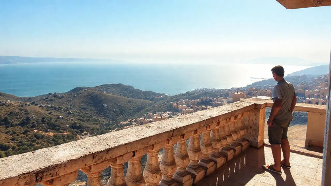 Escena costera luminosa, serena y natural